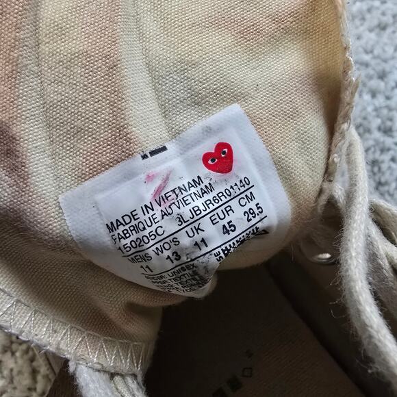 Comme Des Garcons X converse Artist Designer shoes Mens 11 Collab Rare - Picture 6 of 7